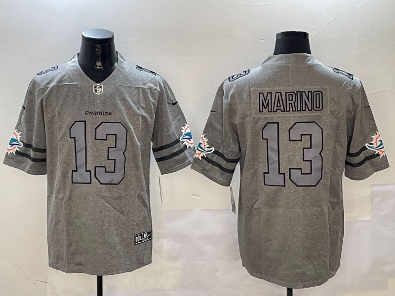 Men Miami Dolphins #13 Marino Grey Throwback 2024 Nike Limited NFL Jersey style 0102->philadelphia eagles->NFL Jersey